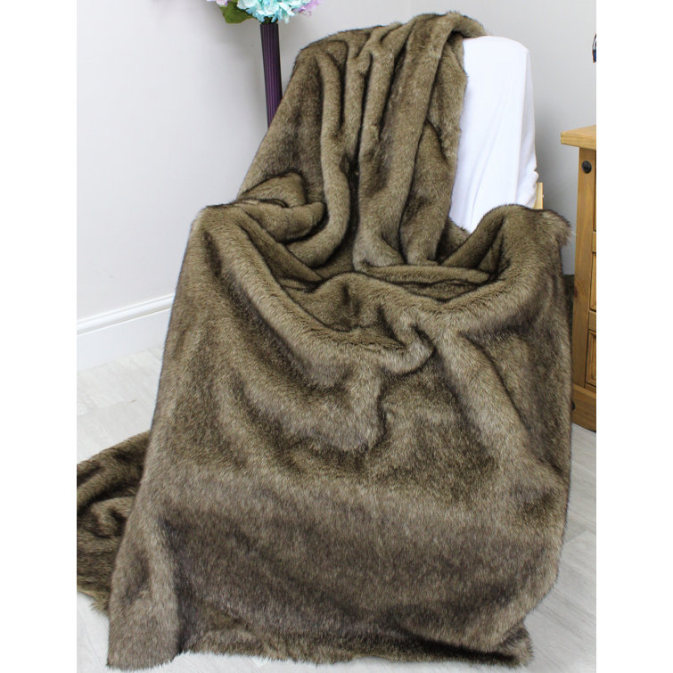 Canora Grey Brown Bear Faux Fur Throw Medium Wayfair.co.uk